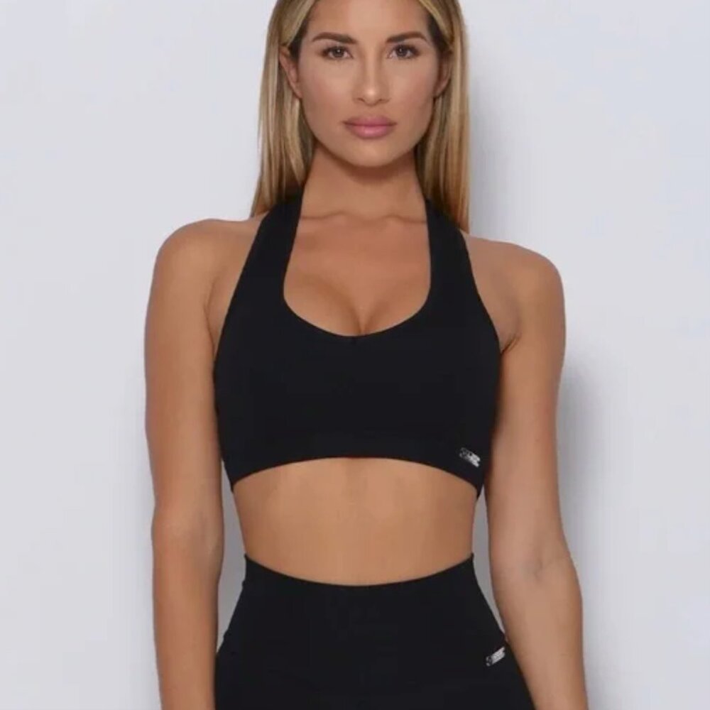 Bombshell Sportswear | Power Rib Sports Bra | Black | Medium